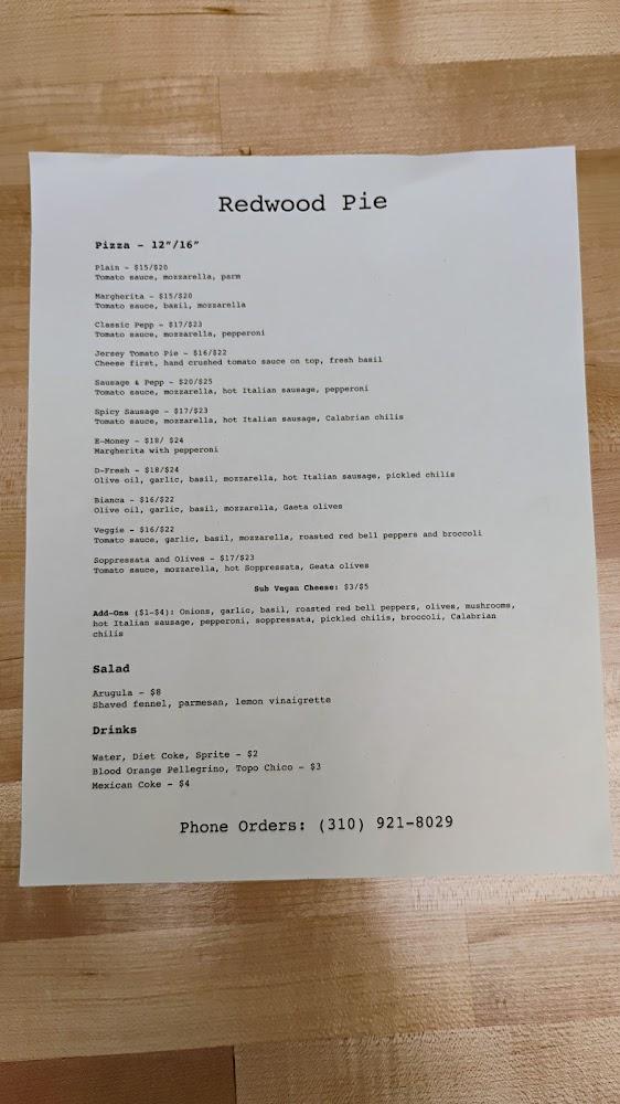 Redwood Pie Menu image 3